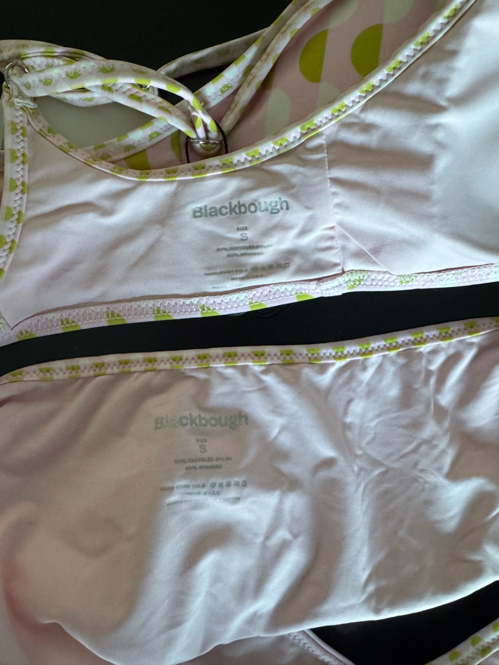 Blackbough bikini set with pink and green pattern! - Picture 3 of 3